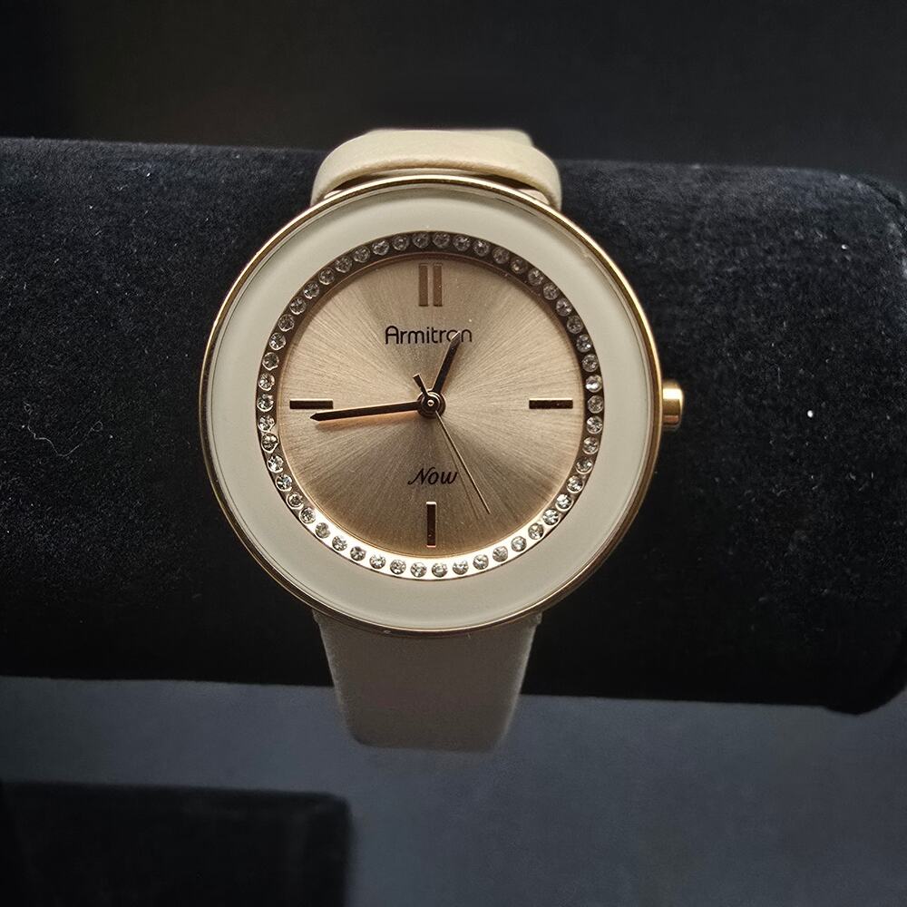Women's Armitron Quartz Watch Beige Neutral Color WORKS Working
